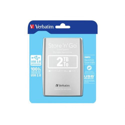 Disque Dur Externe Verbatim Store'N'Go 2 To USB 3.0 Argent