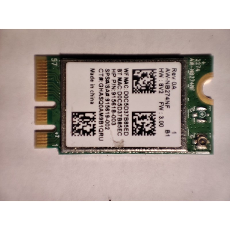 Carte WiFi HP 915618-003 – Realtek RTL8723DE 802.11b/g/n + Bluetooth 4.2