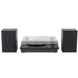 Platine vinyle Bolaris Bluetooth 10 W avec enceintes déportées - Modèle Phoenix - Coloris Noir